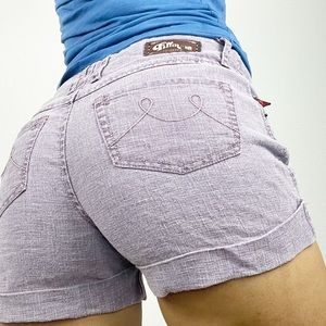 Fillmore Jean Shorts Mid Rise Cuffed Purple 28
